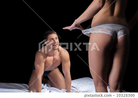 Excited young man admires slim sexual partner 10328300