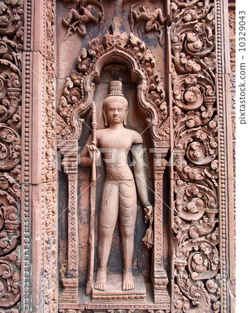 Angkor monument Banteay-Srei Dvarapara statue 10329043