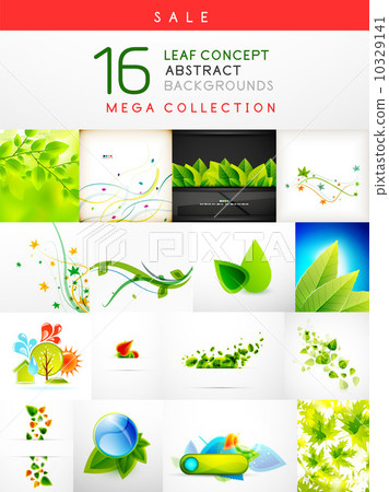 Mega collection of leaf abstract backgrounds 10329141