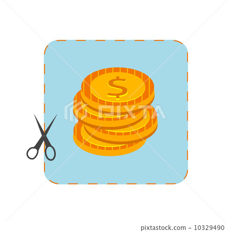 Icon of coupon cutout with money Icon of coupon cutout with money 10329490