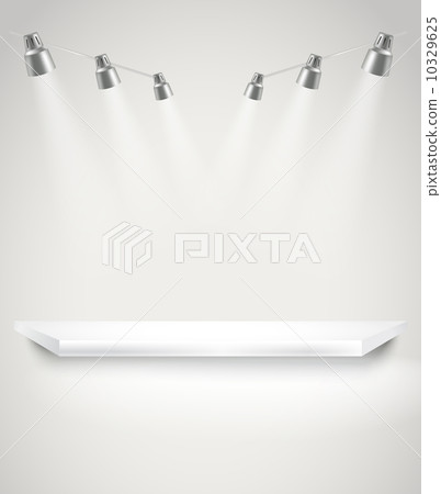 Photorealistic bright stage with spot lights 10329625