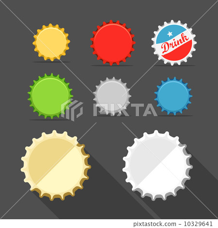 Different bottle caps set. flat design 10329641