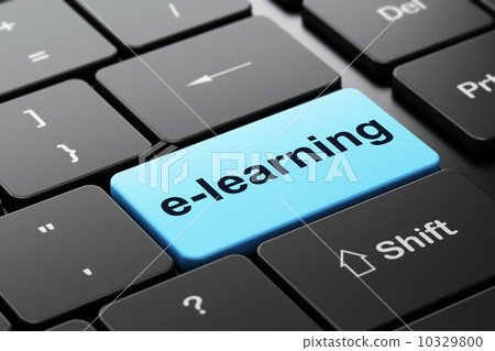 Education concept: E-learning on computer keyboard background 10329800