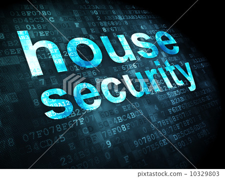 Protection concept: House Security on digital background Protection concept: House Security on digital background 10329803