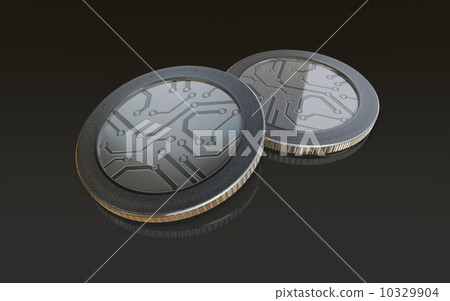 digital silver coins black 10329904