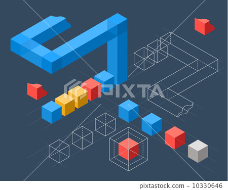 Infographics with flat colored cubes 10330646