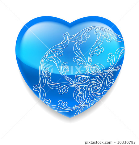 Shiny blue heart with decor 10330792