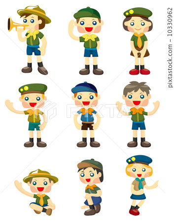cartoon boy/girl scout icon 10330962