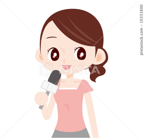 Having female microphone of reporter 10331600