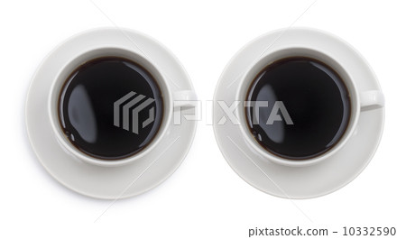 Coffee cup top view isolated with clipping path included. One wi 10332590