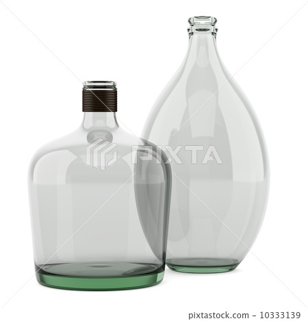 two empty bottles isolated on white background - Stock Illustration ...