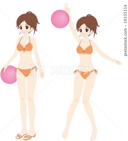 Beach ball with swimsuit girls 10335114