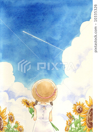 Sunflower and girl 10335326