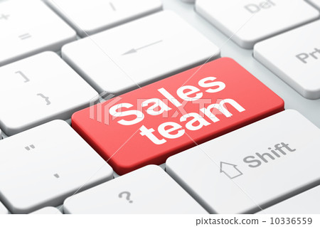 Marketing concept: Sales Team on computer keyboard background 10336559