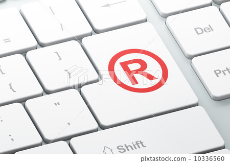 Law concept: Registered on computer keyboard background 10336560