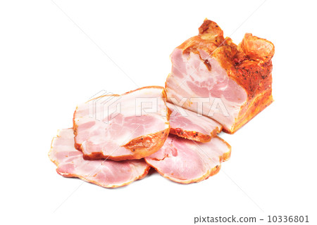 Meat sliced isolated on white background 10336801