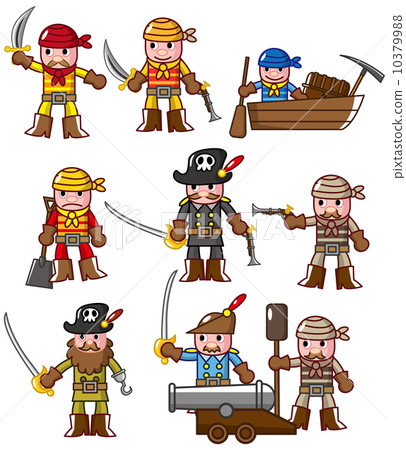 cartoon pirate icon set cartoon pirate icon set 10379988