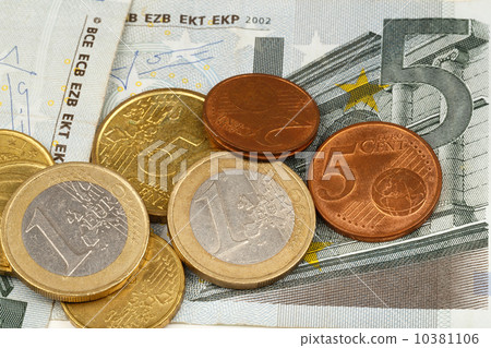 Macro photography of euro money and coins 10381106