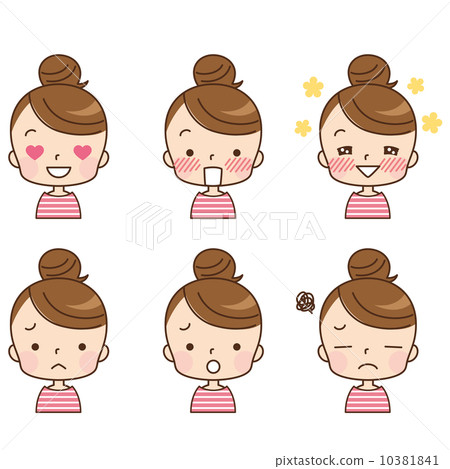 Cute mama face expression set - Stock Illustration [10381841] - PIXTA