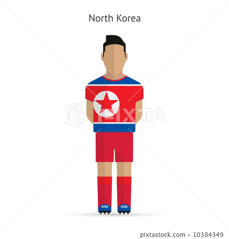 North Korea football player. Soccer uniform. 10384349