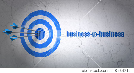 Finance concept: target and Business-to-business on wall background 10384713