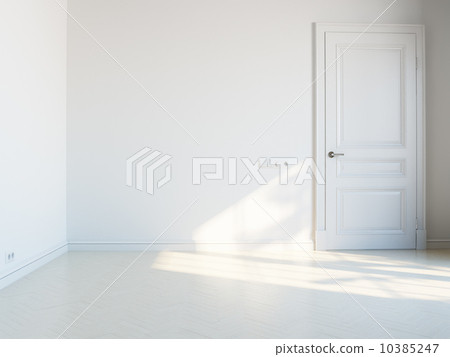 white empty interior with white door and sunlight white empty interior with white door and sunlight 10385247
