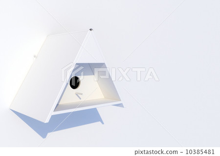 white nest box on white wall  10385481