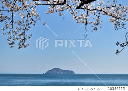 從Okubiwako的Tubura看到的春天Takezo島 10386555