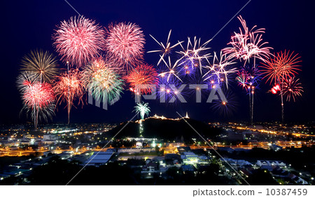 Big firework over the city 10387459