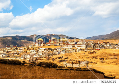 Yunnan scene- Over look Songzanlin Lamasery 10388035