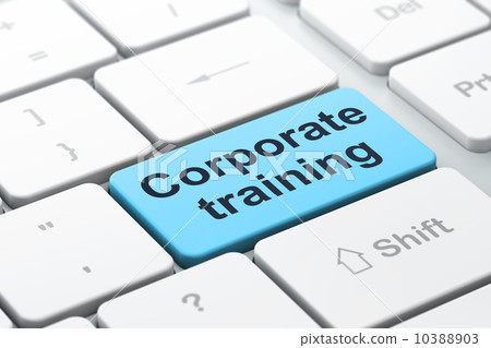 Education concept: Corporate Training on computer keyboard backg Education concept: Corporate Training on computer keyboard backg 10388903