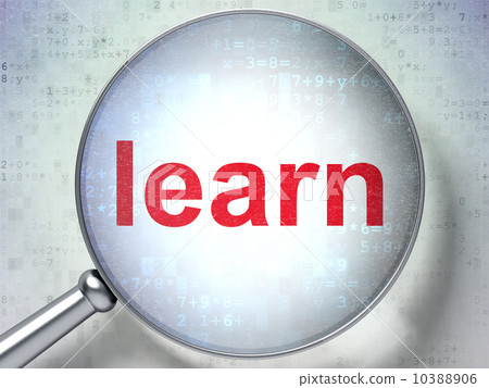 Education concept: Learn with optical glass Education concept: Learn with optical glass 10388906