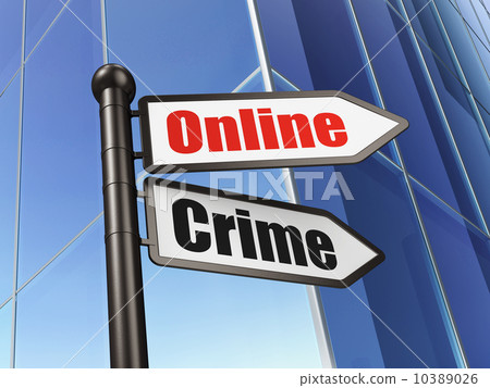 Security concept: Online Crime on Building background Security concept: Online Crime on Building background 10389026