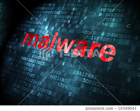 Protection concept: Malware on digital background Protection concept: Malware on digital background 10389041