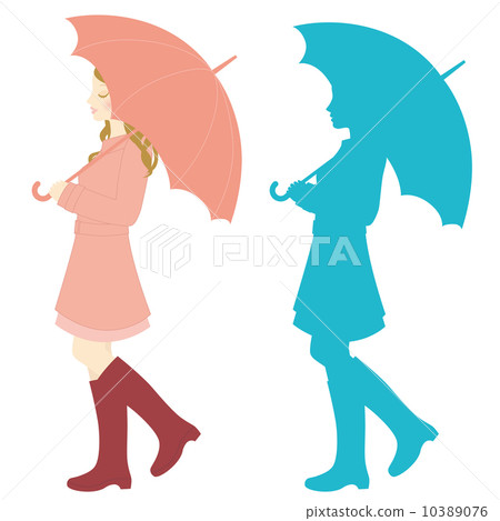 拿著傘的婦女雨天服務為廣告 10389076