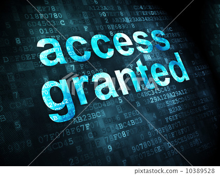 Safety concept: Access Granted on digital background 10389528