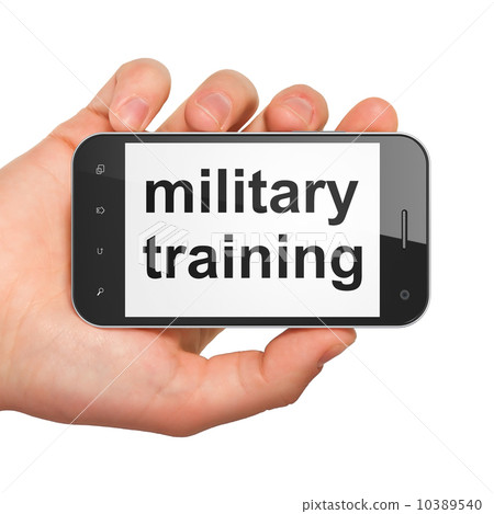 Education concept: Military Training on smartphone Education concept: Military Training on smartphone 10389540