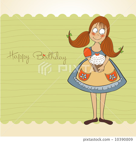 funny girl with birthday cake funny girl with birthday cake 10390809