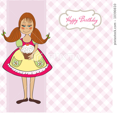 funny girl with birthday cake funny girl with birthday cake 10390810