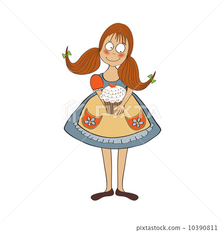 funny girl with birthday cake funny girl with birthday cake 10390811