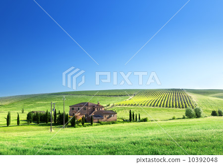 Tuscany landscape with typical farm house 10392048