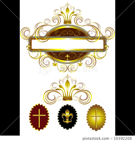 Classic old frame with a gold cross. 10392208