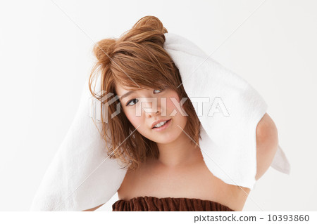 婦女用毛巾擦頭髮 10393860