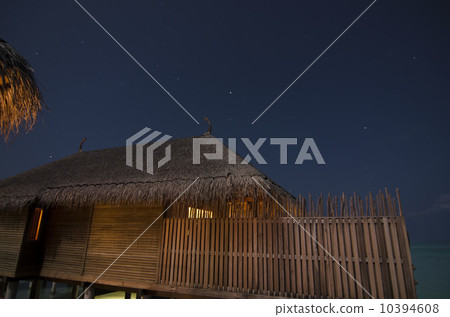 Night view of water villa Night view of water villa 10394608