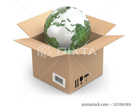 Earth in cardboard box 10396369