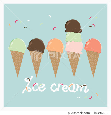 Row of summer ice cream cones Row of summer ice cream cones 10396699
