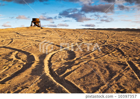 Evening landscape on sandy strip mine Evening landscape on sandy strip mine 10397357