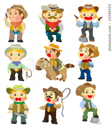 cartoon cowboy icon cartoon cowboy icon 10398419