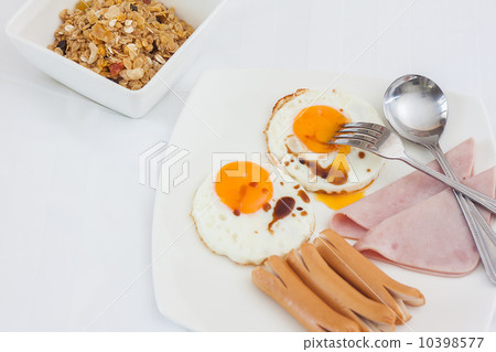Breakfast on tray in bed 10398577