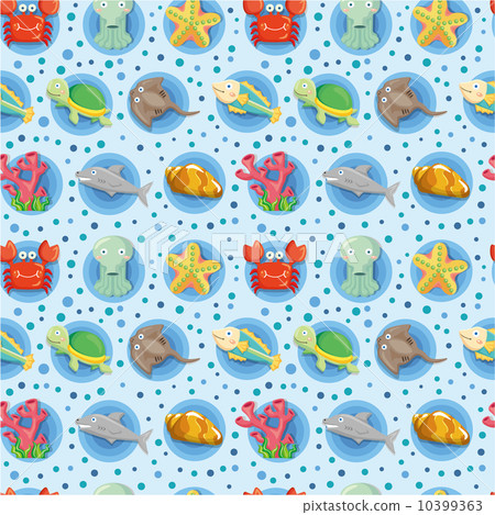 cartoon Aquarium animal seamless pattern cartoon Aquarium animal seamless pattern 10399363